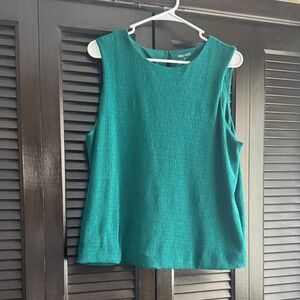 Nine West Teal Textured Sleeveless Blouse